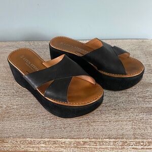 Luca Stefani Platform Wedge Mule Black